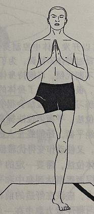 单腿祈祷式 Eka Pada Pranamasana (one-legged prayer pose)  瑜伽树式 瑜伽平衡体式。 第 1 张